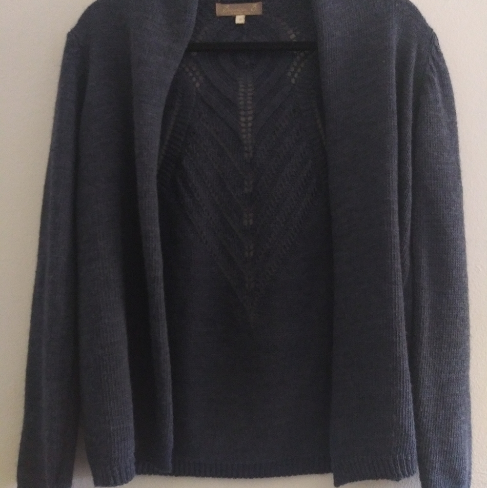 NWOT Navy Blue Cutout Design Knit Sweater